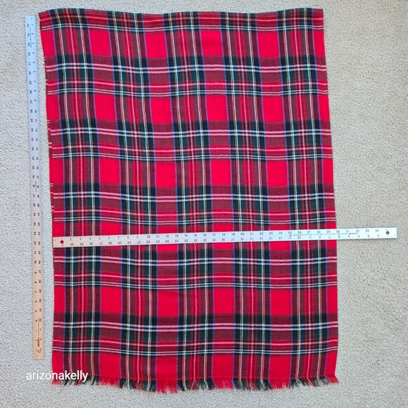 Drake's (?) Merino Wool Tartan Red Plaid Scarf - Picture 6 of 13